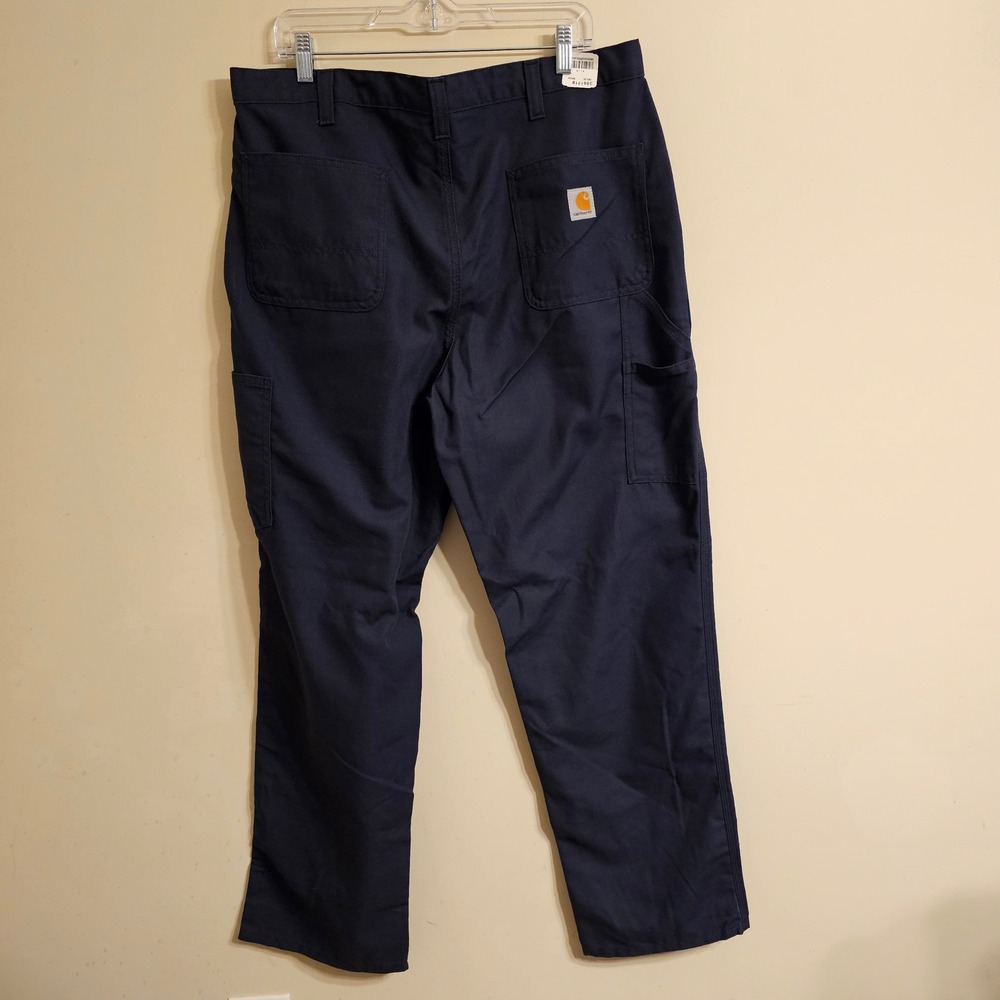 Carhartt Dungaree Fit Pants Mens 38x32 Navy Blue Utility Workwear 383-20